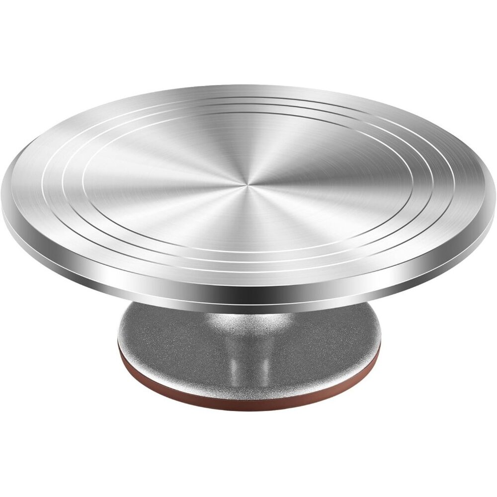 Aluminum Alloy Revolving Cake Stand 12 Inch Rotating Turntable for Decorating